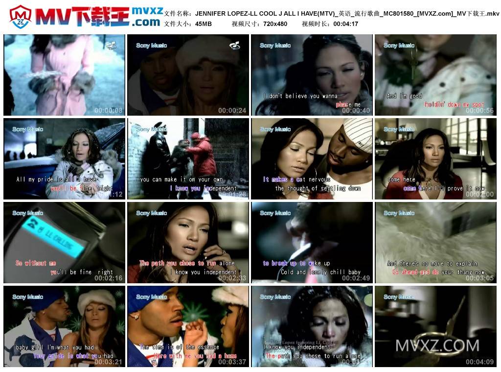 JENNIFER LOPEZ-LL COOL J ALL I HAVE(MTV)_英语_流行歌曲_MC801580